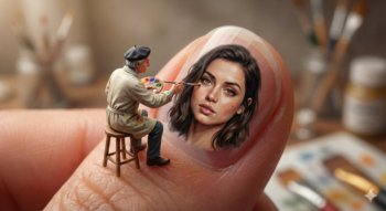 指尖上的微观奇迹：微型艺术家在指甲上作画